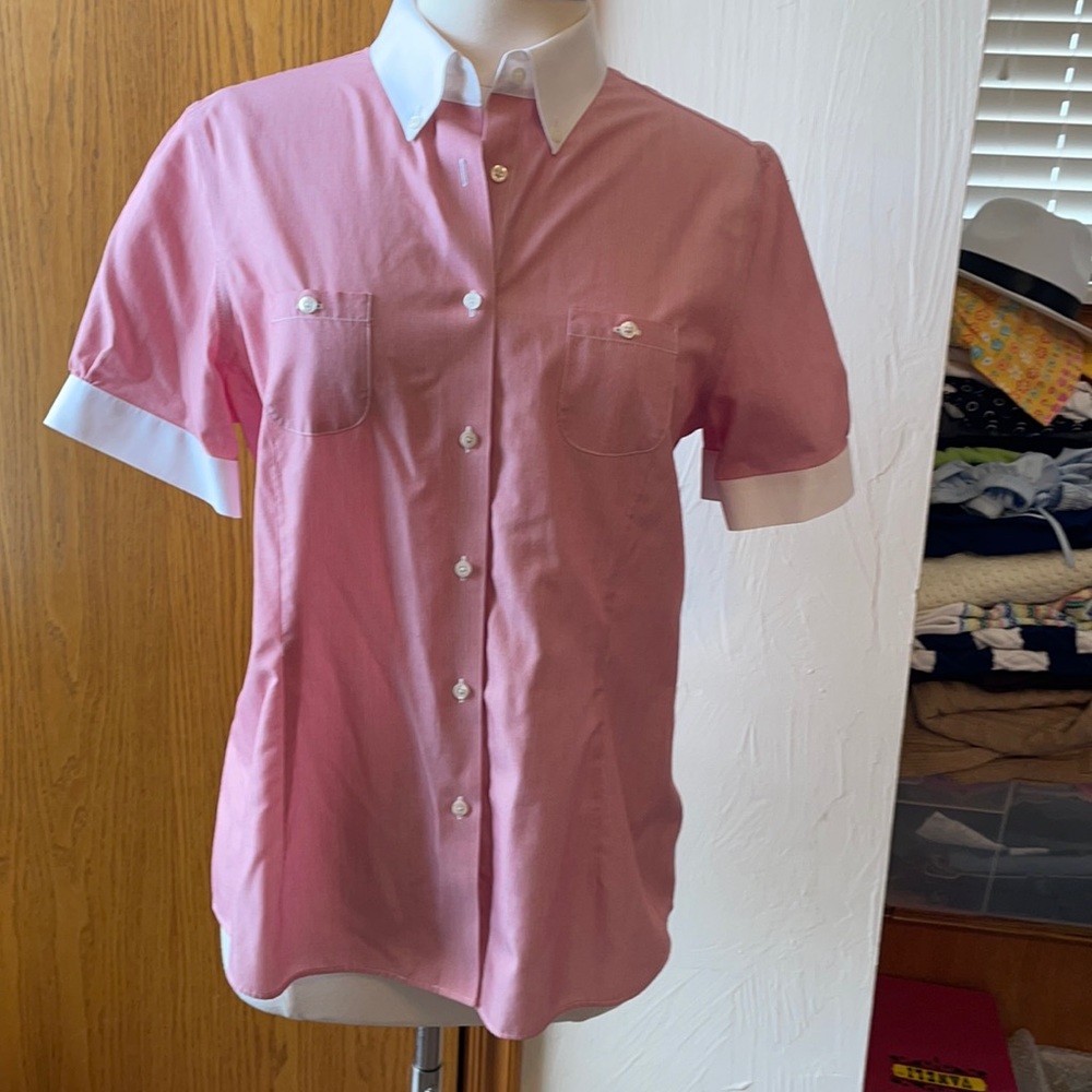 Cute button-front cotton poplin blouse